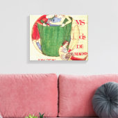 Geschiedenis initiaal "Q" met drapers Canvas Afdruk (Insitu (Woonkamer))