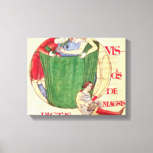 Geschiedenis initiaal "Q" met drapers Canvas Afdruk