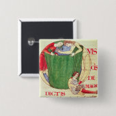 Geschiedenis initiaal "Q" met drapers Vierkante Button 5,1 Cm (Voorkant /achterkant)