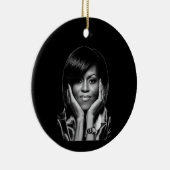 GESCHIEDENIS IS GEMAAKT TOT MICHELLE OBAMA KERAMISCH ORNAMENT (Rechts)