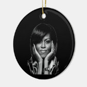 GESCHIEDENIS IS GEMAAKT TOT MICHELLE OBAMA KERAMISCH ORNAMENT (Links)