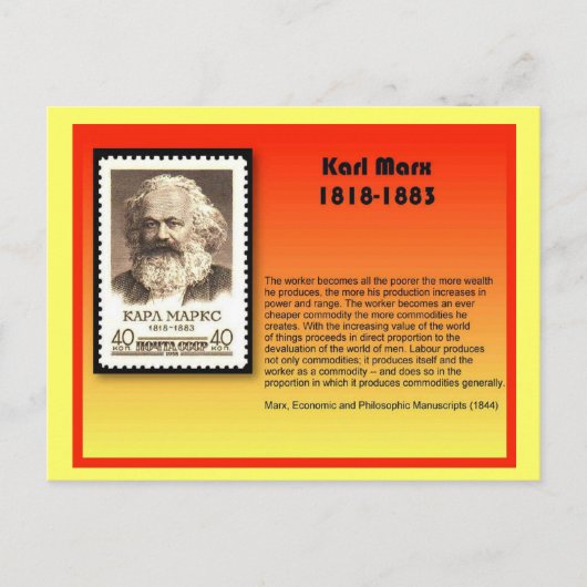 Geschiedenis, Karl Marx Briefkaart (Voorkant)