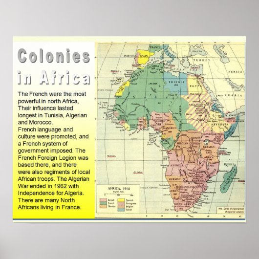 Geschiedenis, kolonisatie, kolonies in Afrika Poster (Voorkant)