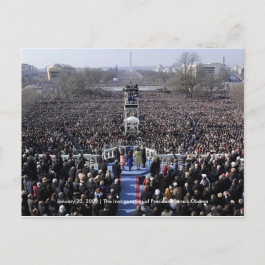GESCHIEDENIS: Krowd bij Obama's Inauguratie Briefkaart (Voorkant)