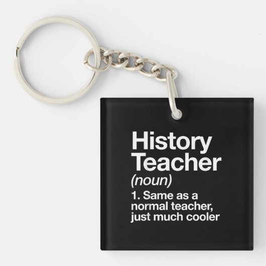 Geschiedenis Leraar Definitie Terug School Eerste Sleutelhanger (voorkant)
