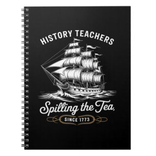 Geschiedenis Leraar Funny Gezegde Spilling Tea sin Notitieboek