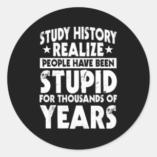 Geschiedenis Leraar Historisch Boek Sociale Studie Ronde Sticker