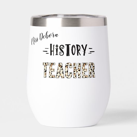 Geschiedenis leraar luipaard tijgerprint gepersona (Achterkant)