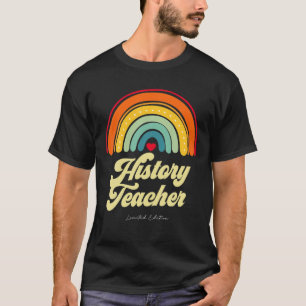 Geschiedenis Leraar Vintage Retro Funny Title Birt T-shirt