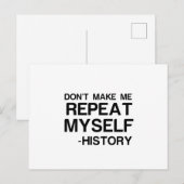 GESCHIEDENIS MAAKT DAT IK MIJZELF HERHAAL BRIEFKAART (Voorkant / Achterkant)