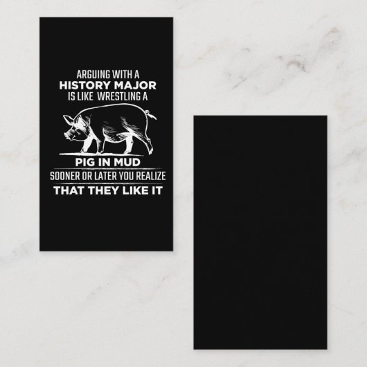 Geschiedenis majoor Arguing School Leraar Visitekaartje (Voorkant / Achterkant)