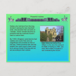 Geschiedenis, middeleeuwen, krachtige nobles briefkaart