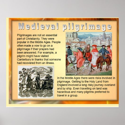 Geschiedenis, middeleeuwse pelgrimage poster (Voorkant)
