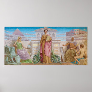 Geschiedenis, mozaïek van Frederick Dielman Poster