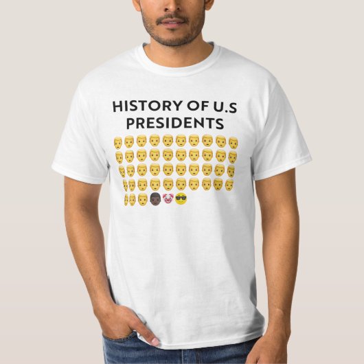 Geschiedenis ons presidenten grappig t-shirt (Voorkant)