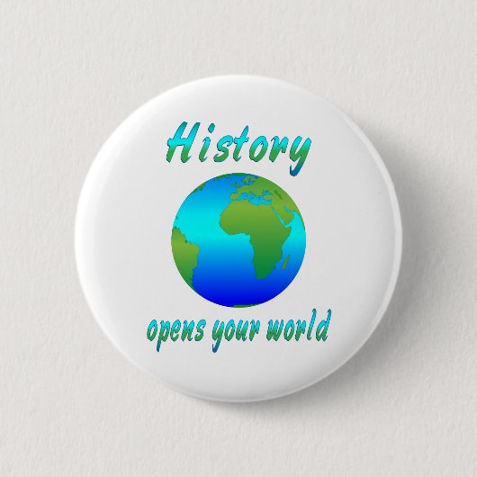 Geschiedenis opent werelden ronde button 5,7 cm (Voorkant)