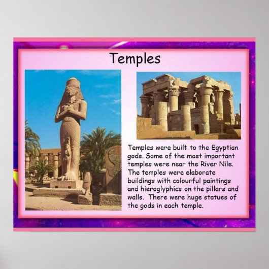 Geschiedenis, Oude Egyptische tempels Poster (Voorkant)