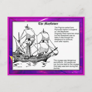 Geschiedenis, Pilgrim Fathers, Mayflower Briefkaart