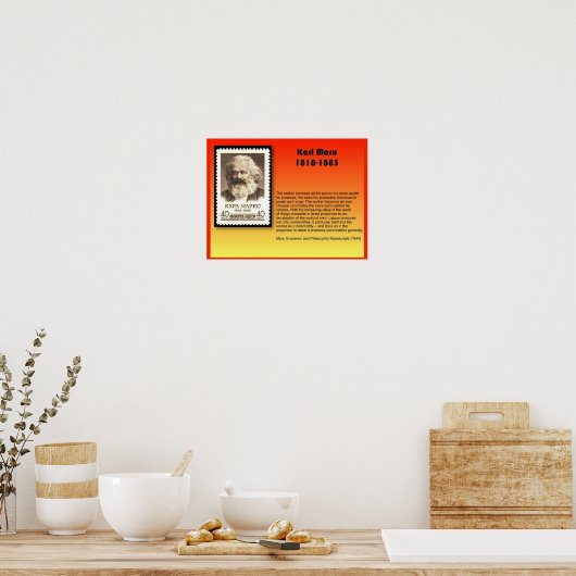 Geschiedenis, Politiek, Karl Marx 1818-1883 Poster (Keuken)