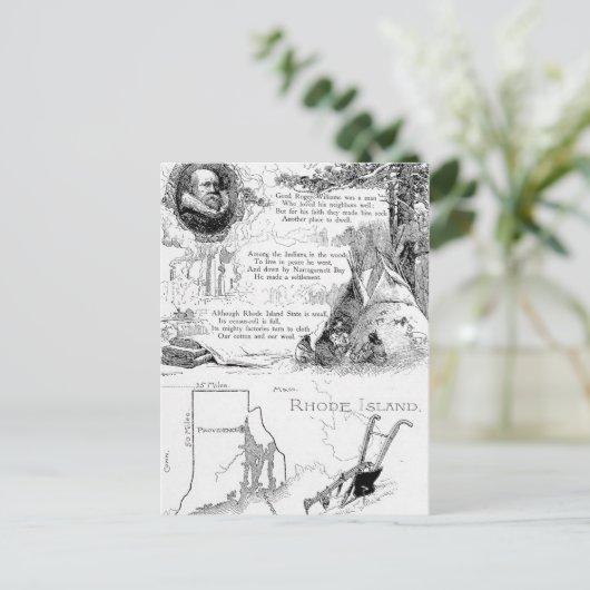 Geschiedenis Rhode Island Briefkaart (Staand voorkant)