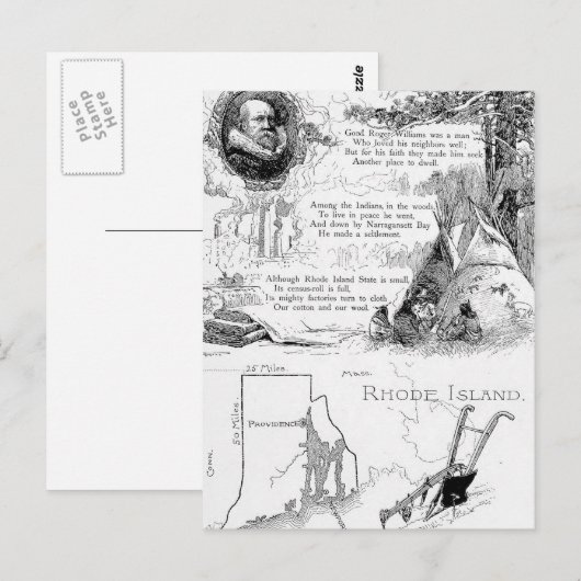 Geschiedenis Rhode Island Briefkaart (Voorkant / Achterkant)
