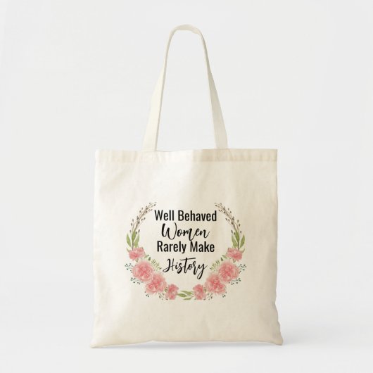 Geschiedenis Schattige bloemcitaat maken Tote Bag (Voorkant)