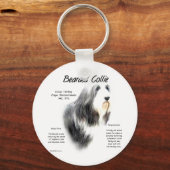 Geschiedenis van Bearded Collie; Love Bearded Coll Sleutelhanger (Voorkant)