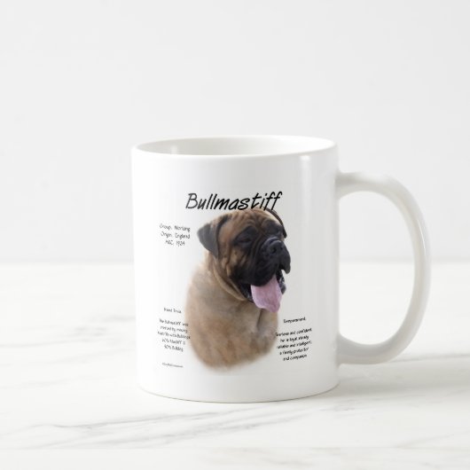Geschiedenis van bullmastiff (in de schijnwerpers) koffiemok (Rechts)