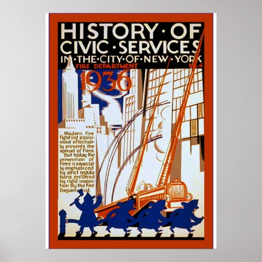 Geschiedenis van burgerdiensten ~ NY~ Fire ~ 4 ~ Poster (Voorkant)