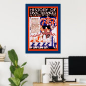 Geschiedenis van de Civiele Diensten ~ NY~ Fire ~ Poster (Thuiskantoor)