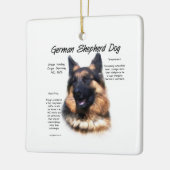 Geschiedenis van de Duitse herderhond (longhair) Keramisch Ornament (Links)