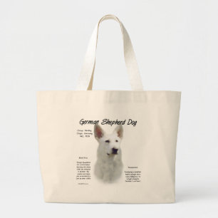 Geschiedenis van de Duitse herderhond (wht) Grote Tote Bag