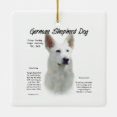 Geschiedenis van de Duitse herderhond (wht) Keramisch Ornament (Achterkant)