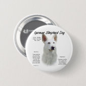 Geschiedenis van de Duitse herderhond (wht) Ronde Button 5,7 Cm (Voorkant /achterkant)