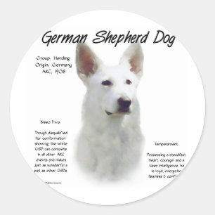Geschiedenis van de Duitse herderhond (wht) Ronde Sticker
