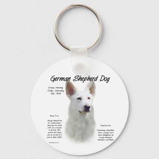 Geschiedenis van de Duitse herderhond (wht) Sleutelhanger (Voorkant)