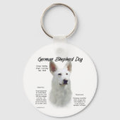 Geschiedenis van de Duitse herderhond (wht) Sleutelhanger (Achterkant)