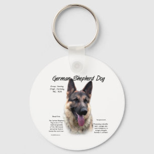 Geschiedenis van de Duitse Shepherd Dog (sable) Sleutelhanger