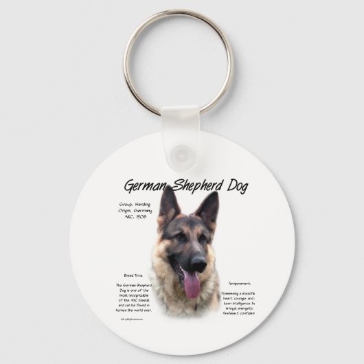 Geschiedenis van de Duitse Shepherd Dog (sable) Sleutelhanger (Voorkant)