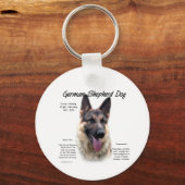 Geschiedenis van de Duitse Shepherd Dog (sable) Sleutelhanger (Achterkant)