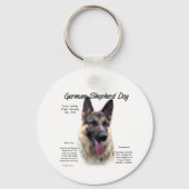 Geschiedenis van de Duitse Shepherd Dog (sable) Sleutelhanger (Achterkant)