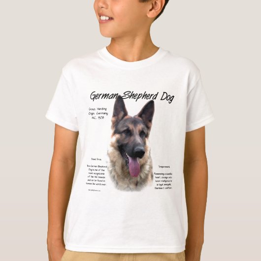 Geschiedenis van de Duitse Shepherd Dog (sable) T-shirt (Voorkant)