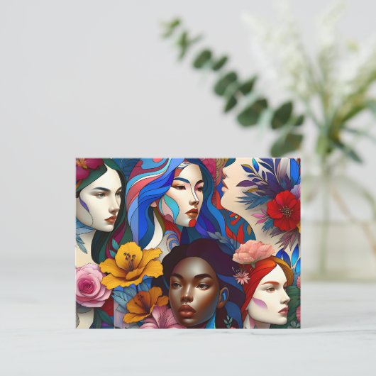 Geschiedenis van de Internationale Vrouwendag Briefkaart (Staand voorkant)