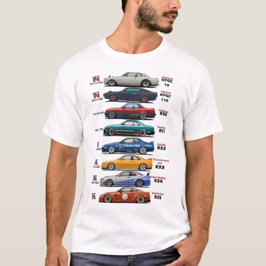 geschiedenis van de nissan GTr T-shirt (Voorkant)