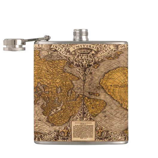  Geschiedenis van de Oude Wereldkaart Heupfles (Geopend)