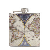  Geschiedenis van de Oude Wereldkaart Heupfles (Voorkant)