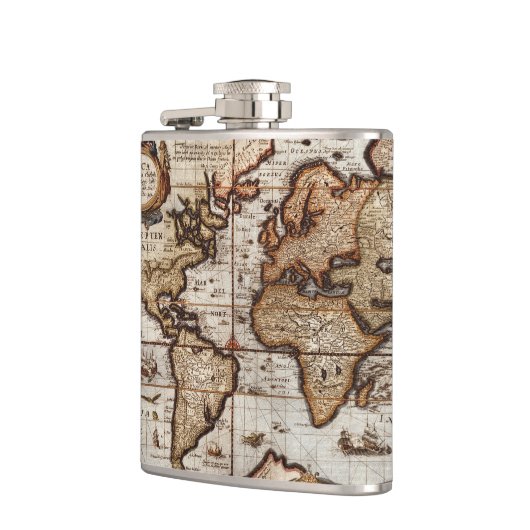  Geschiedenis van de Oude Wereldkaart Heupfles (Links)