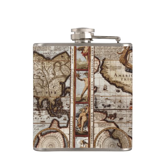  Geschiedenis van de Oude Wereldkaart Heupfles (Achterkant)