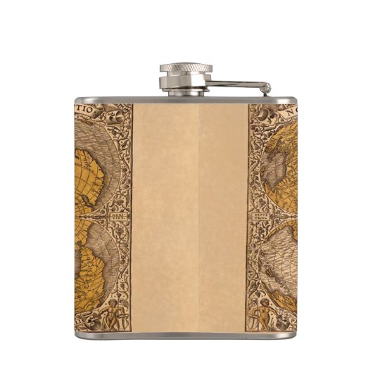  Geschiedenis van de Oude Wereldkaart Heupfles (Achterkant)