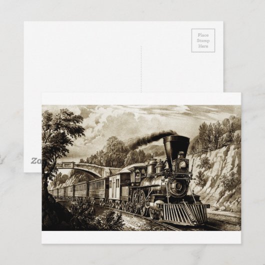 Geschiedenis van de stoommotor briefkaart (Voorkant / Achterkant)